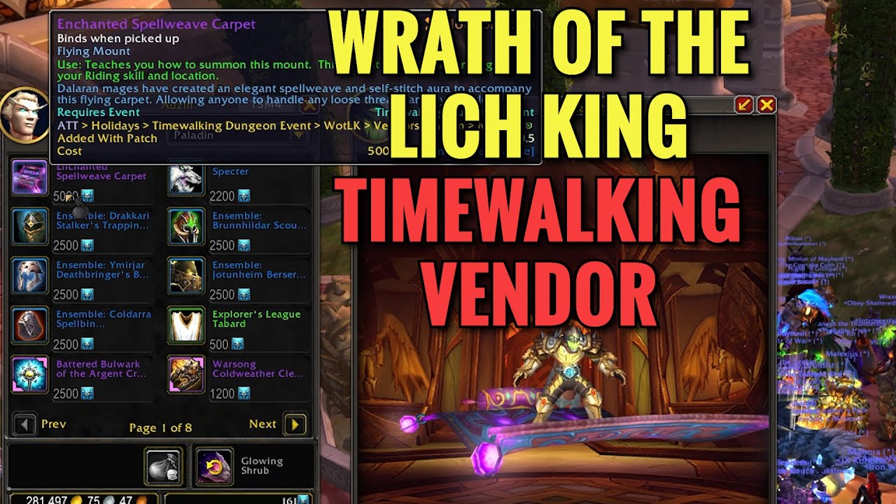 Wrath Of The Lich King Timewalking Vendor Location (WoW TWW)