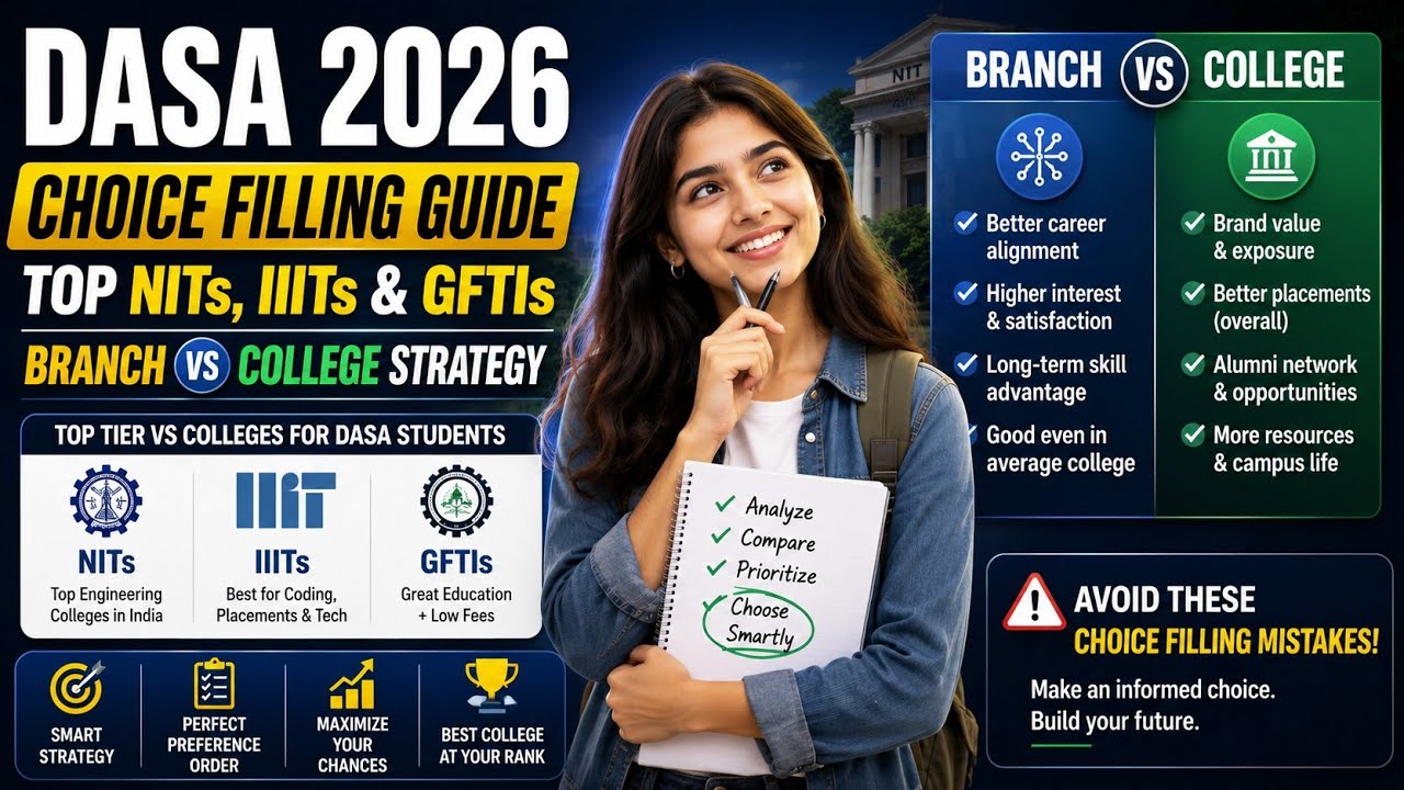 DASA 2026 Choice Filling Explained | Best NIT, IIIT & GFTI Preferences