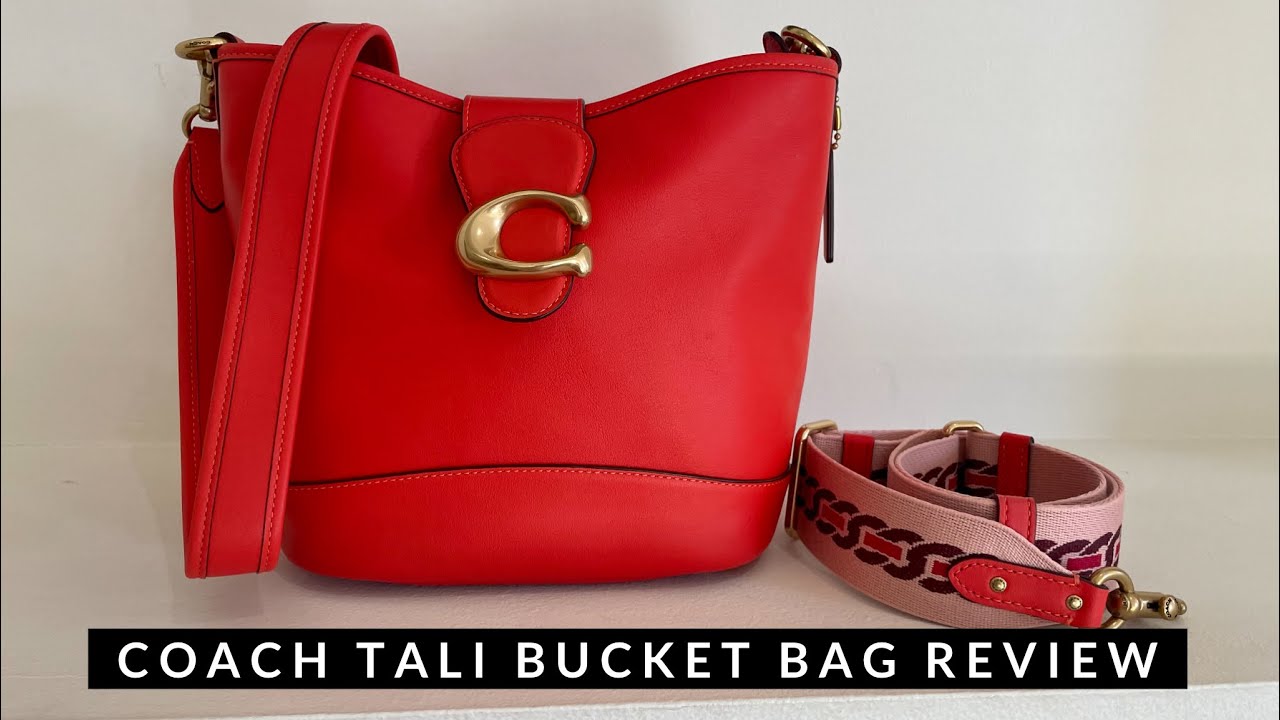 Review of the Coach Tali Bucket Bag in Red/Orange