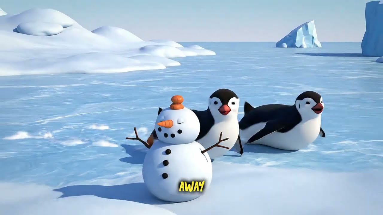Five Little Penguins Sliding in the Snow ❄️🐧 | Counting Song for Kids | Nursery Rhyme