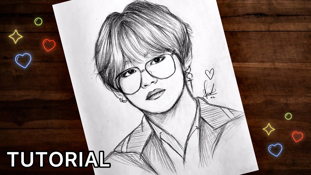 How To Draw BTS V (Taehyung)| Step by Step Tutorial | Pencil Drawing | Artholic
