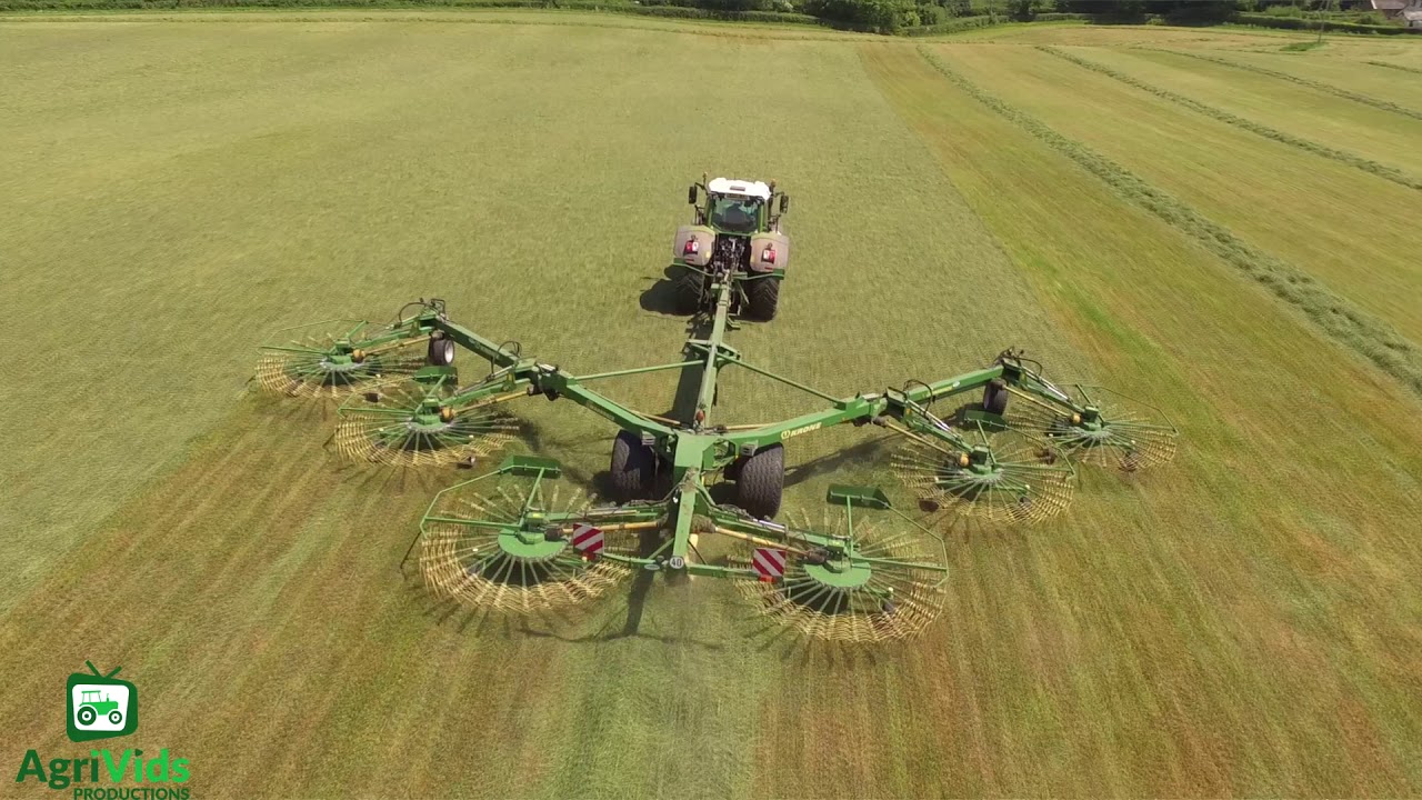 Krone Swadro 2000 6 Rotor Rake Working In Devon