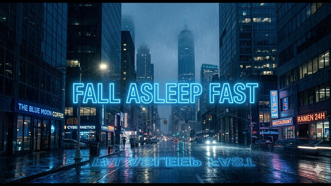 Fall Asleep Fast 🌧️ Rainy Neon City Sleep Story | Relaxing Bedtime Story for Deep Sleep