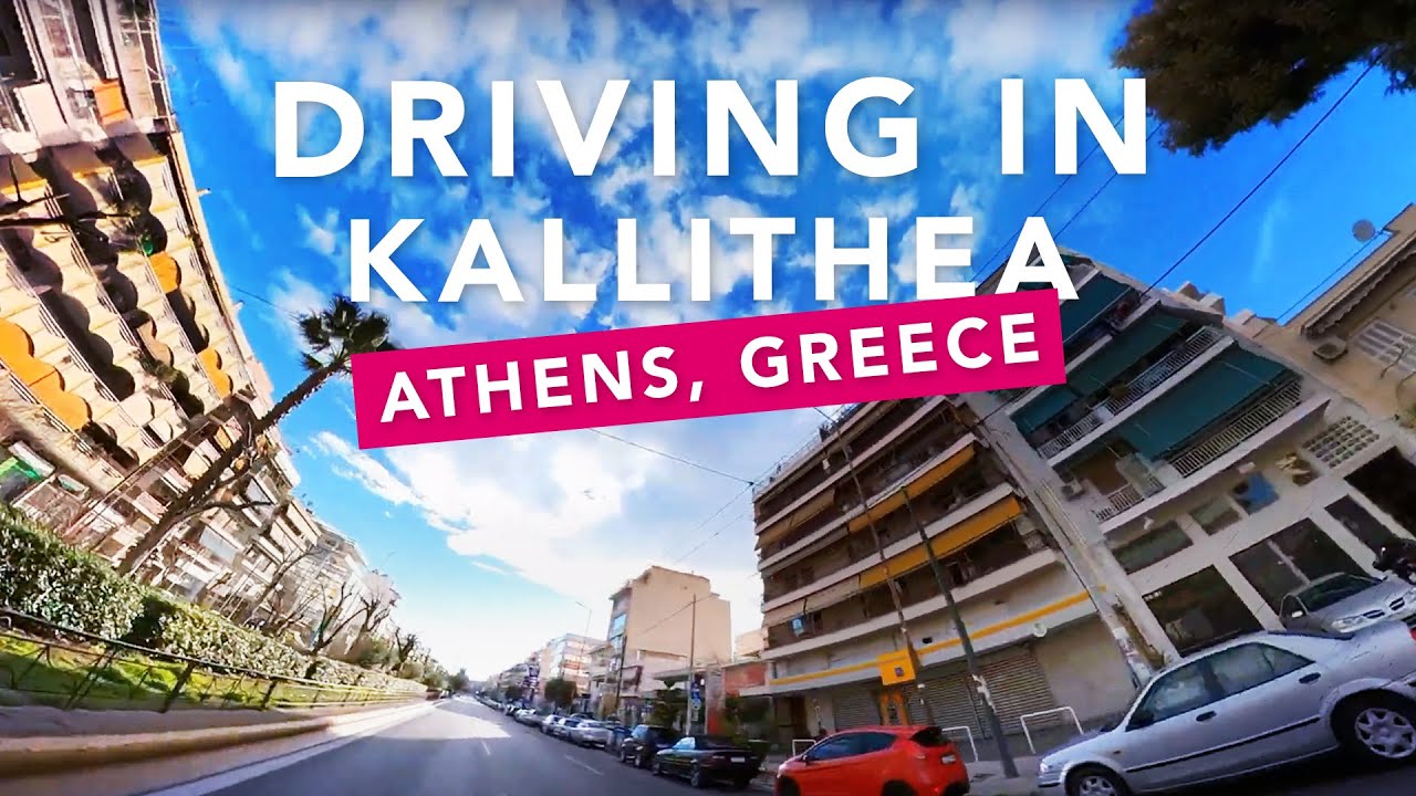 Driving in Kallithea city, Athens Greece