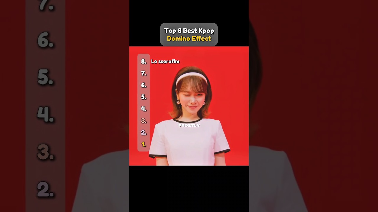 Top 8 Best Kpop Domino Effect #kpop#lesserafim #blackpink #stayc #straykids #shorts #twice #katseye