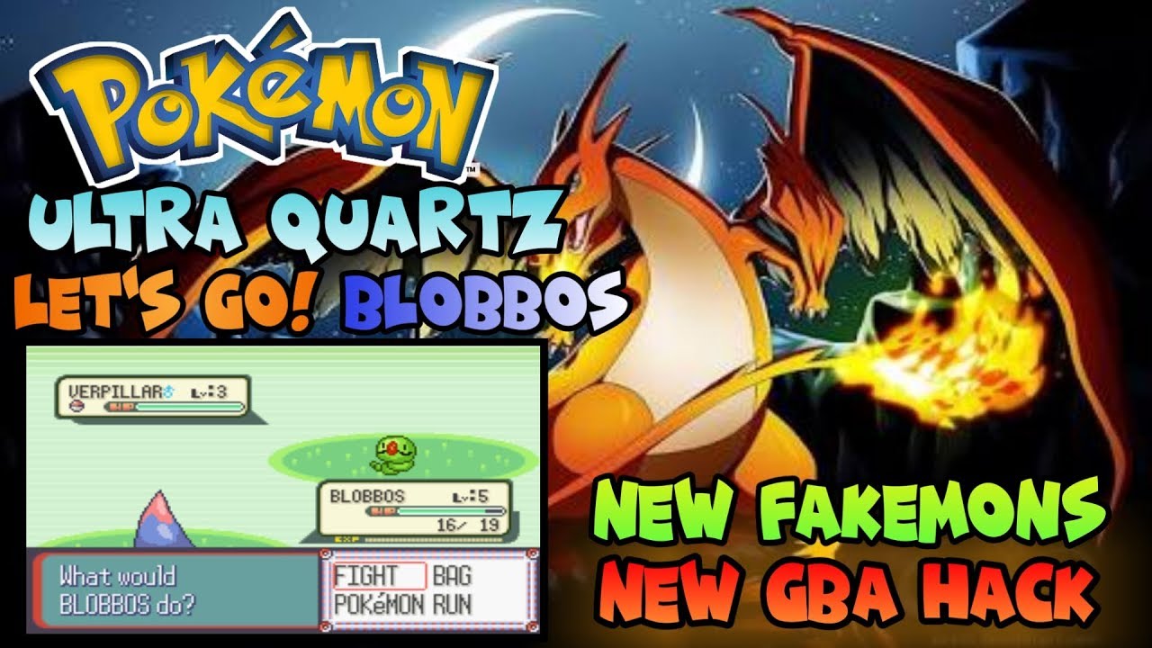 Pokemon Ultra Quartz Let's Go Blobbos New Fakemons.New GBA Hack