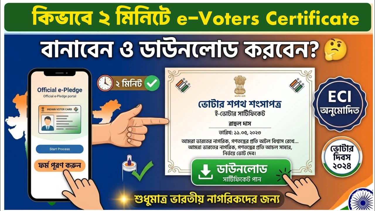 E-Voters Certificate কিভাবে বানাবেন! কিভাবে ডাউনলোড করবেন! e Voters Certificate Apply online||#voter
