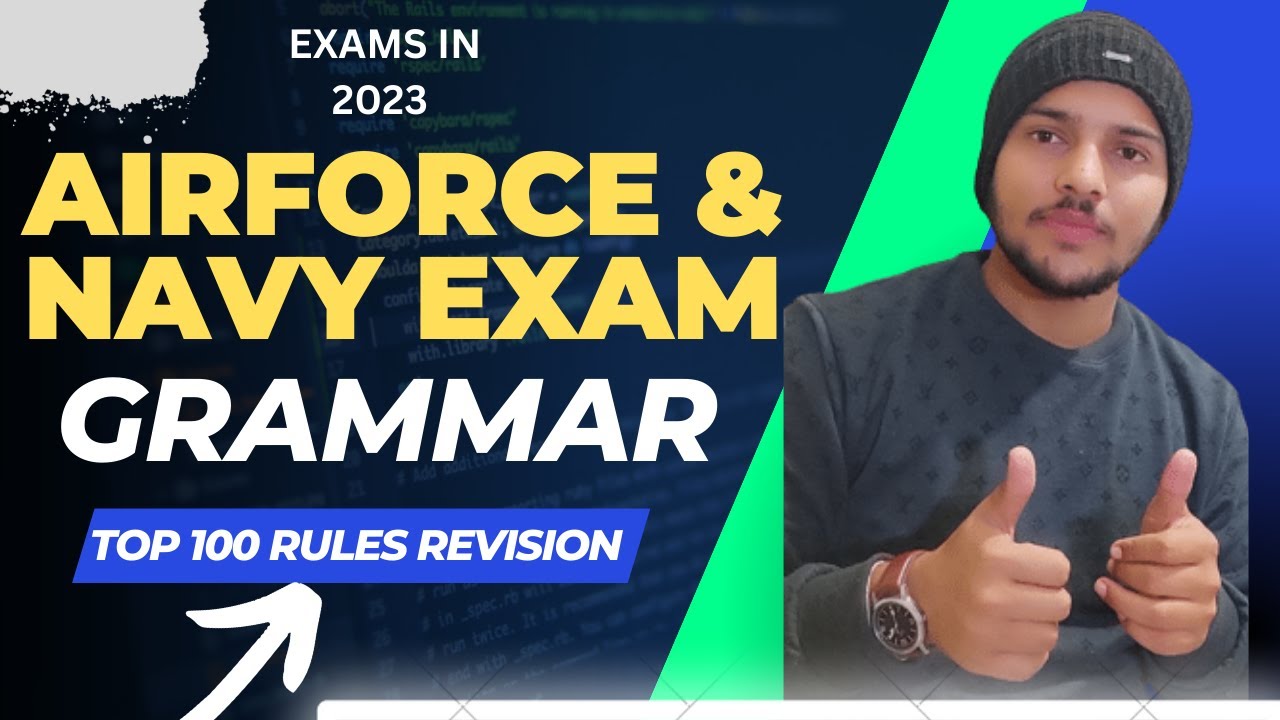 Airforce & Navy Exam Top 100 English Grammar Rules Revision | Airforce Grammar Important Rules |