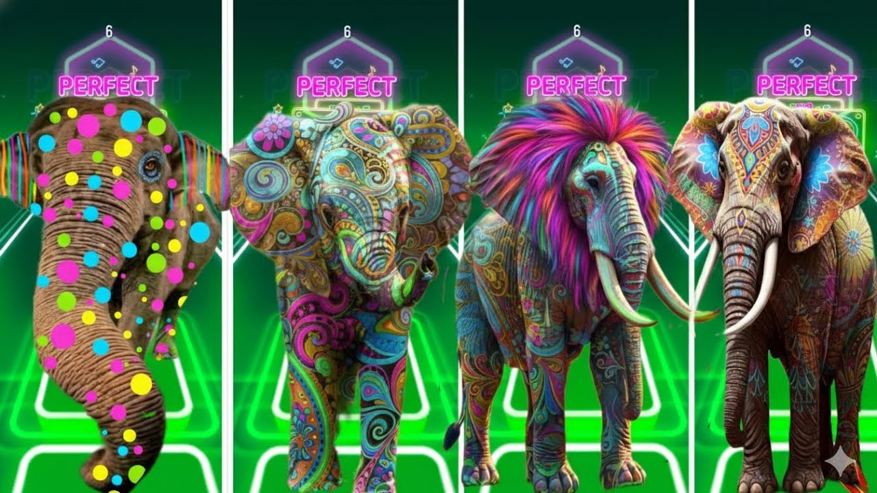 Tiles Hop - Elephant 🆚 Mammoth 🆚 Funny Elephant 🆚 Elephant 🎶 Tiles Hop EDM Rush