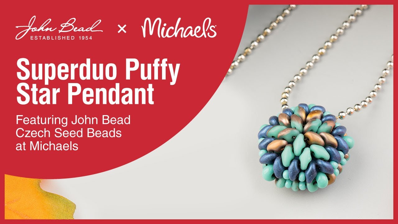 Puffy Star Pendant  Featuring John Bead Superduo Two Hole Czech Glass Beads  Michaels