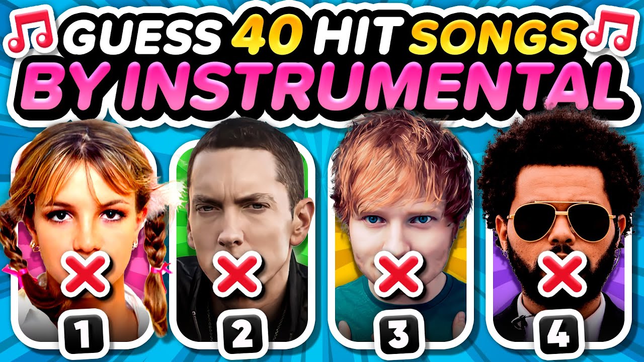 Guess the SONG by INSTRUMENTAL 🚫🗣️️ (40 Popular Hit Songs) | Music Quiz