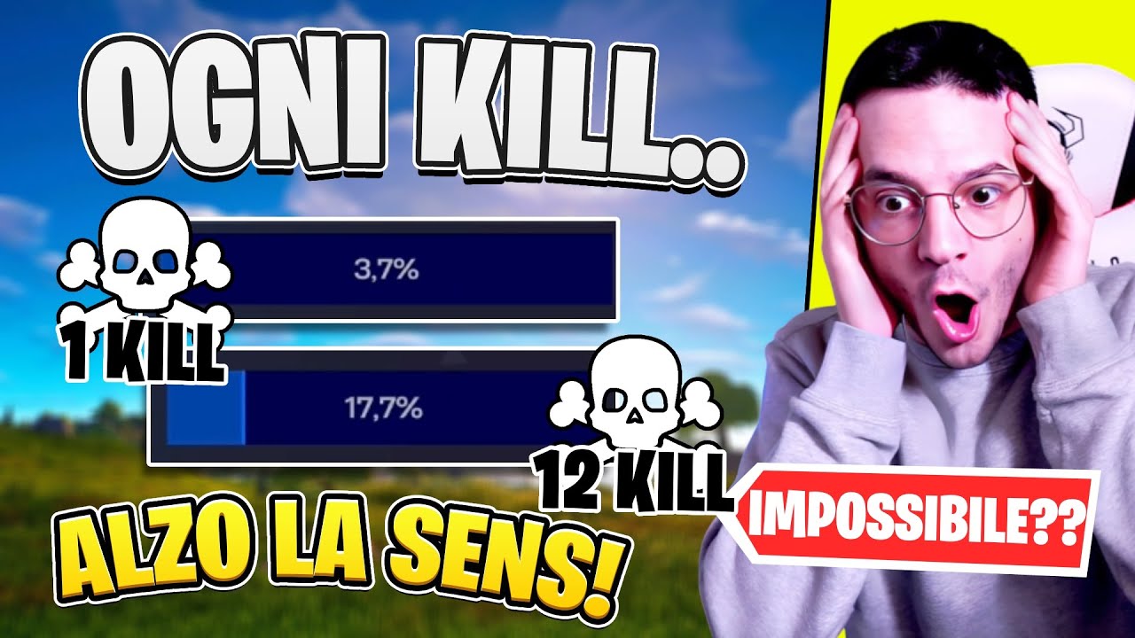OGNI KILL ALZO LA SENS DI 1% (1600 DPI)  su Fortnite ITA #fortnite #fortniteita #smi_ii