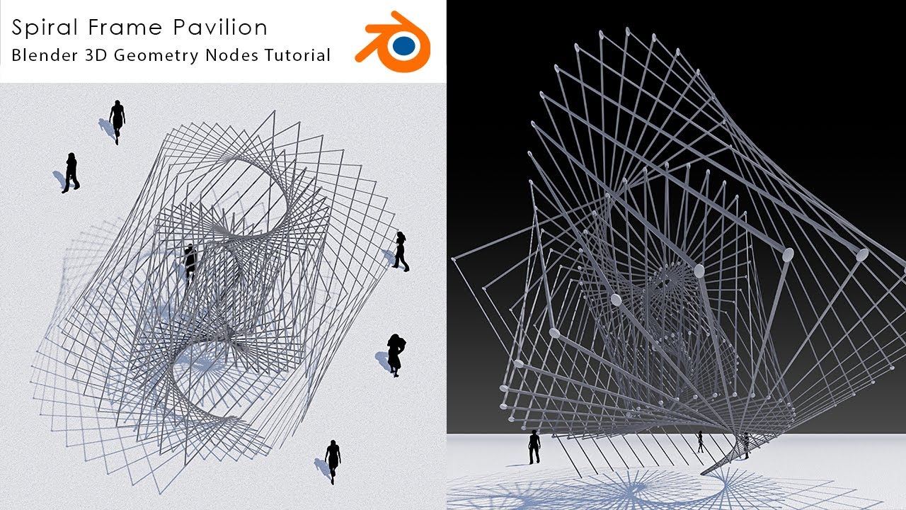Spiral Frame Pavilion Blender3D Geometry Nodes Tutorial
