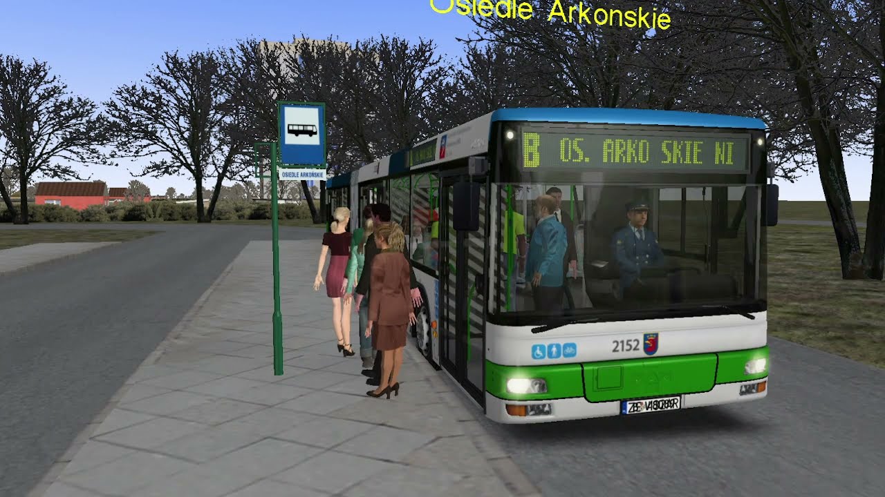 OMSI 2: Fiction Szczecin - MAN NG313 #2152 - Linia: B - Kierunek: Osiedle Arkońskie