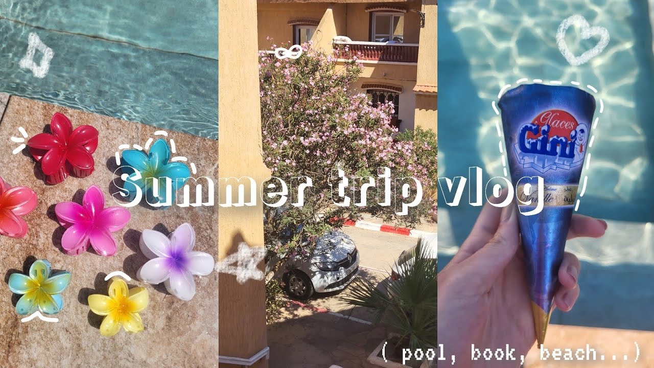 Summer trip vlog🦢🌊{pool, beach, ice cream...} 🌸🐚
