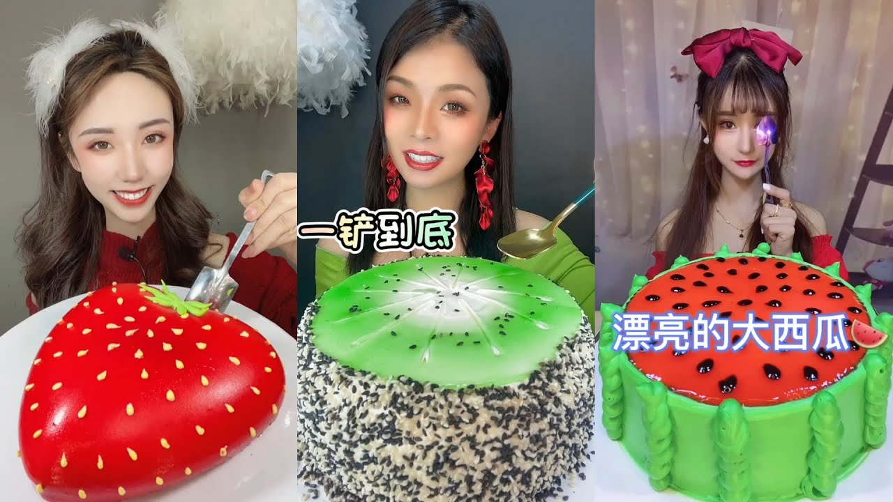 Asmr cakes mukbang🍉🥭🍏🍇🍓Mousse cake eating show eating mukbang korean desserts асмр торты