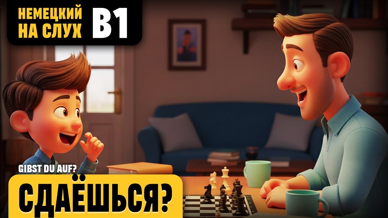 Сдаёшься? Веселый рассказ (уровень B1). Немецкий на слух.