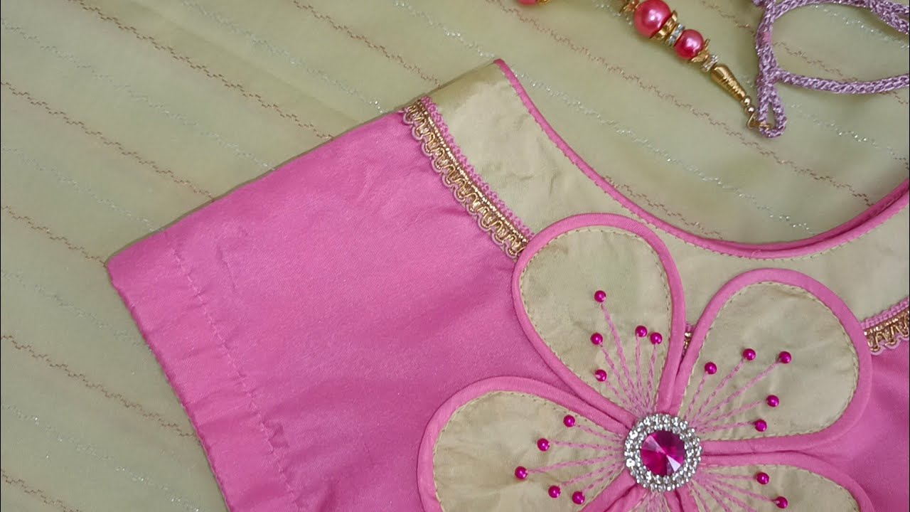 Simple and Easy blouse back neck design cutting and stitching for beginners