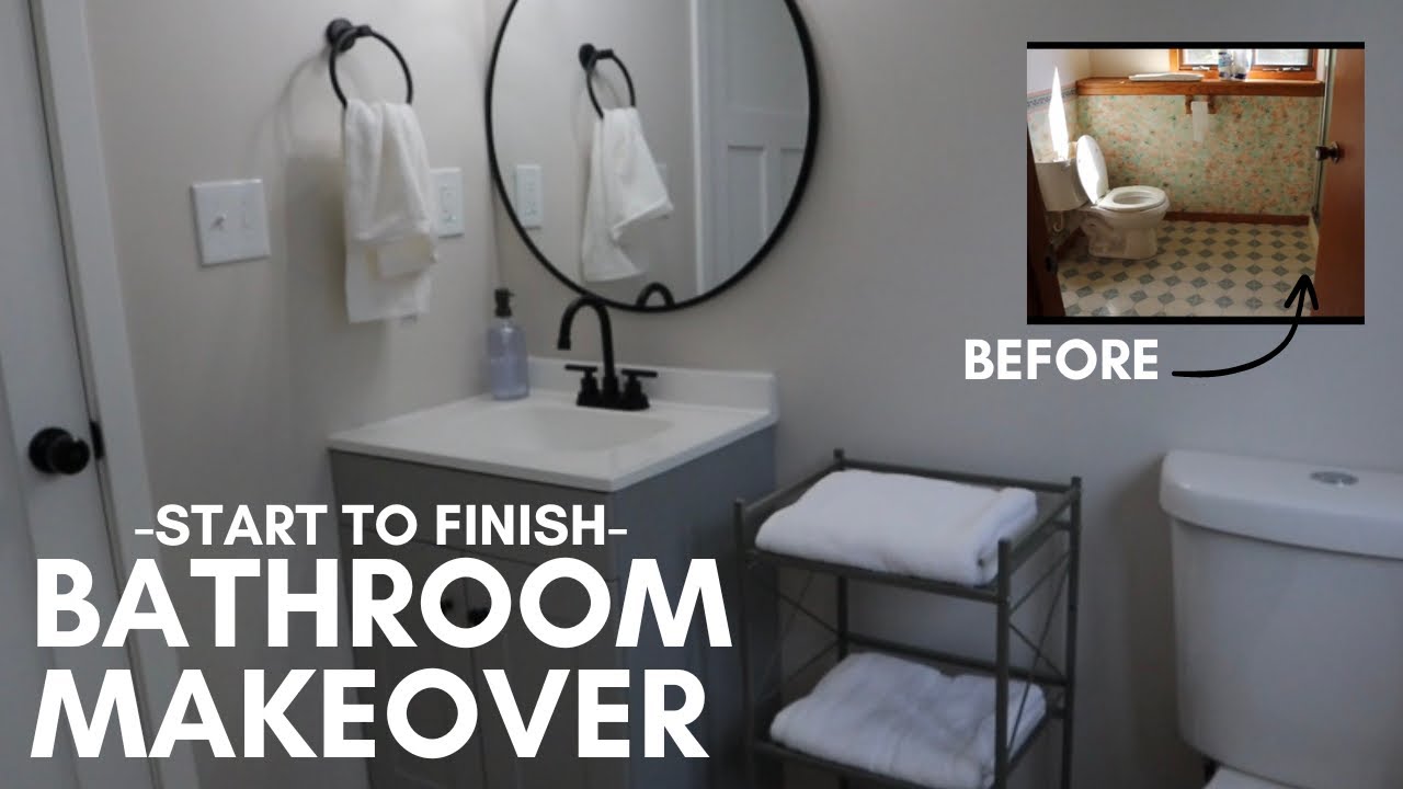 Outdated to Modern, Start to Finish Bathroom Makeover for Under $900
