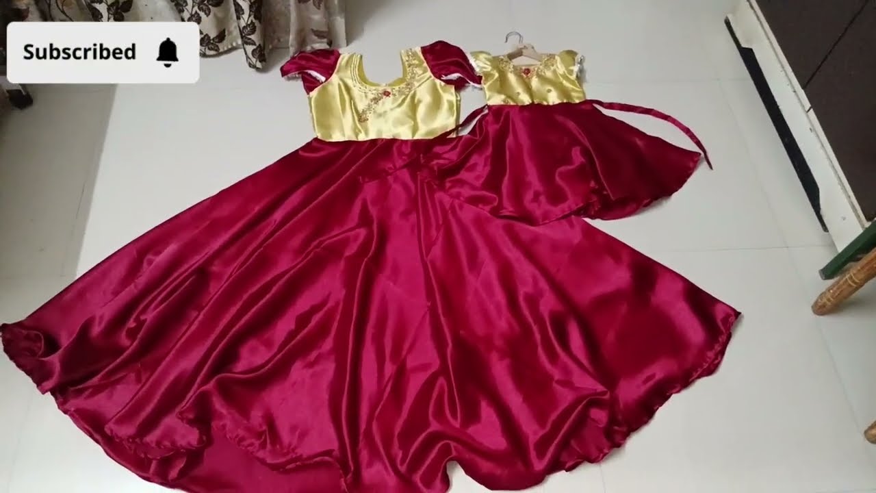 Mom doughter combo dress 👗🥻👗🥻👗🥻 after stitching ( ಅಮ್ಮ ಮಗಳಿಗೆ ಒಂದೇ ಮಾಡೆಲ್ ಡ್ರೆಸ್ ಡಿಸೈನ್)#aari 