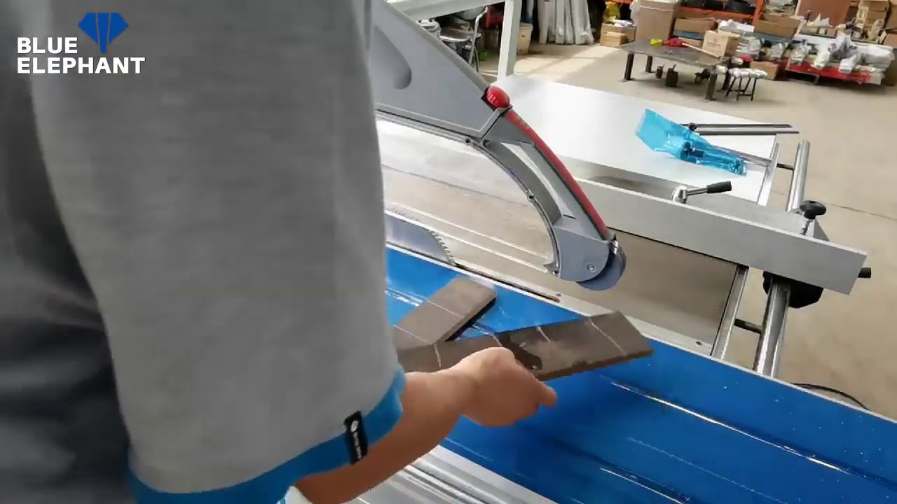 Blue Elephant H45E sliding table saw working video