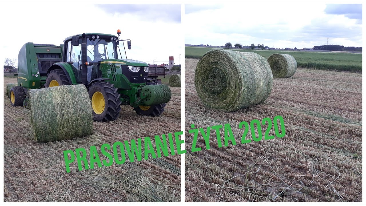🌾Prasowanie Żyta 2020🌾John Deere 6115m✅John Deere 854✅