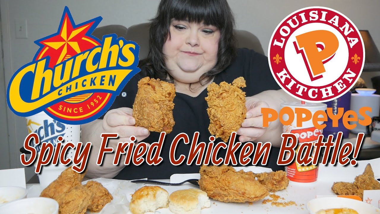 Church's VS Popeye's Spicy Fried Chicken Battle Mukbang
