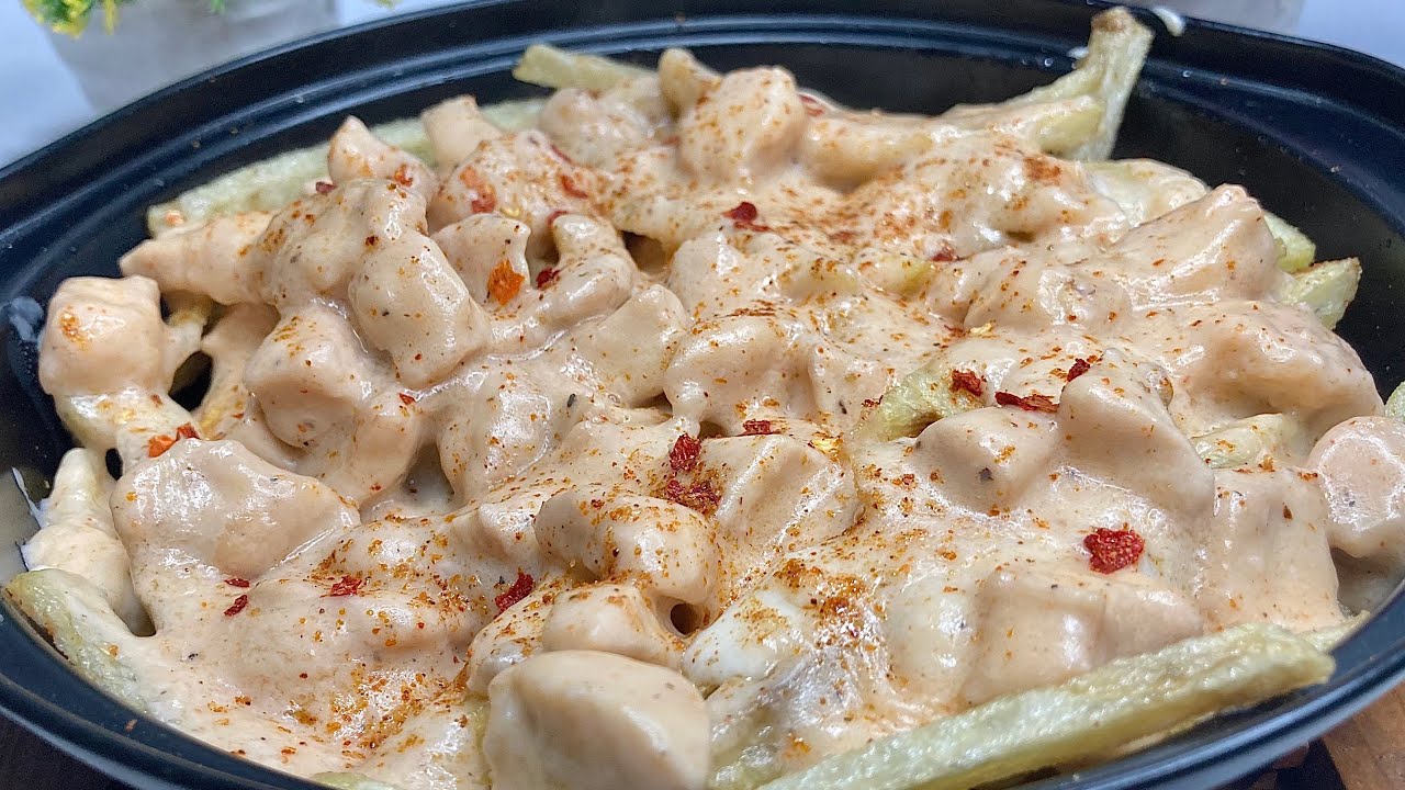 Chicken loaded fries with white sauce||tasty and easy recipe