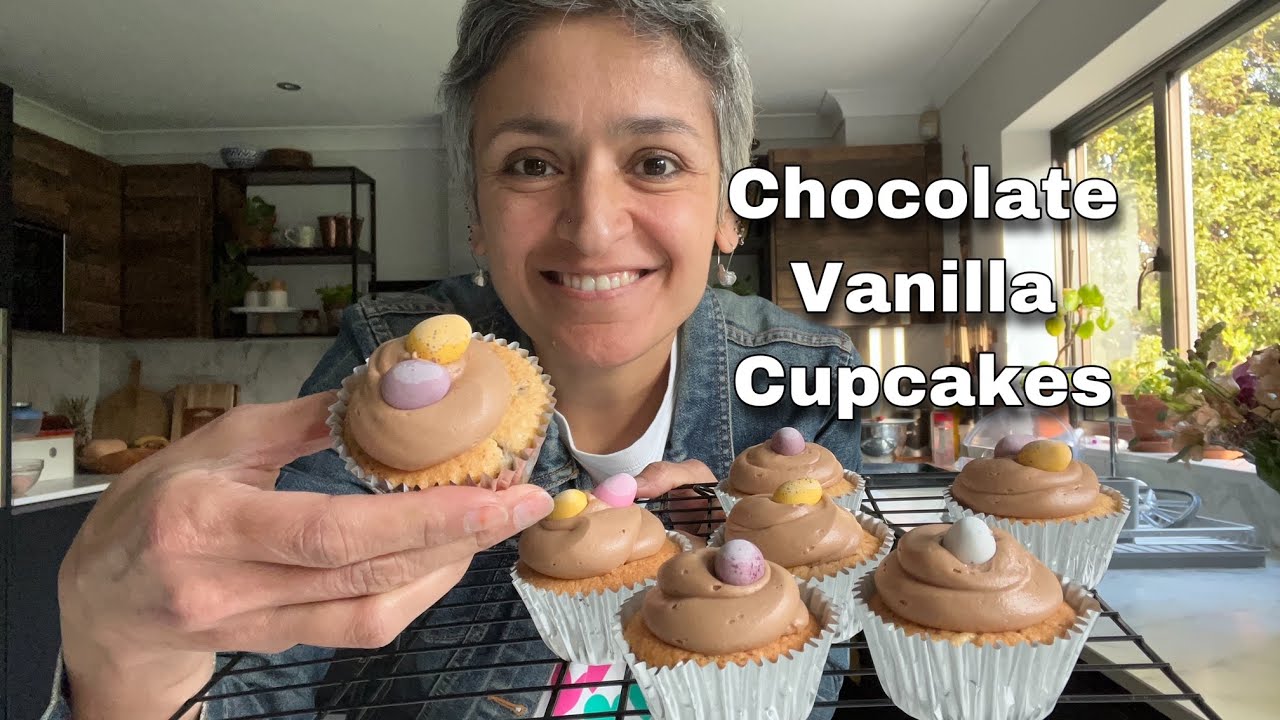 CHOCOLATE EGG CUPCAKES | Pretty little vanilla cupcakes with mini chocolate eggs | Food with Chetna