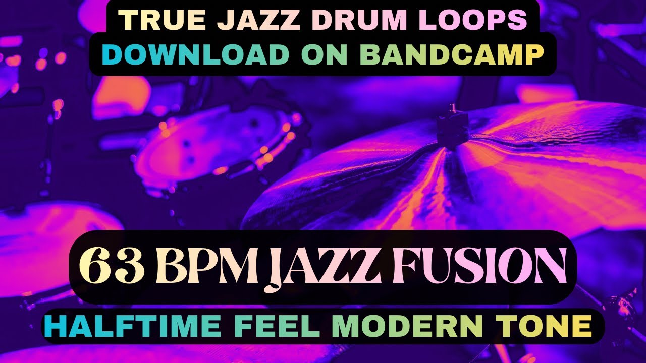 63 bpm Modern Drum Tone Fusion/Jazz/Funk halftime feel 4/4- Complex Loop-Link in description 