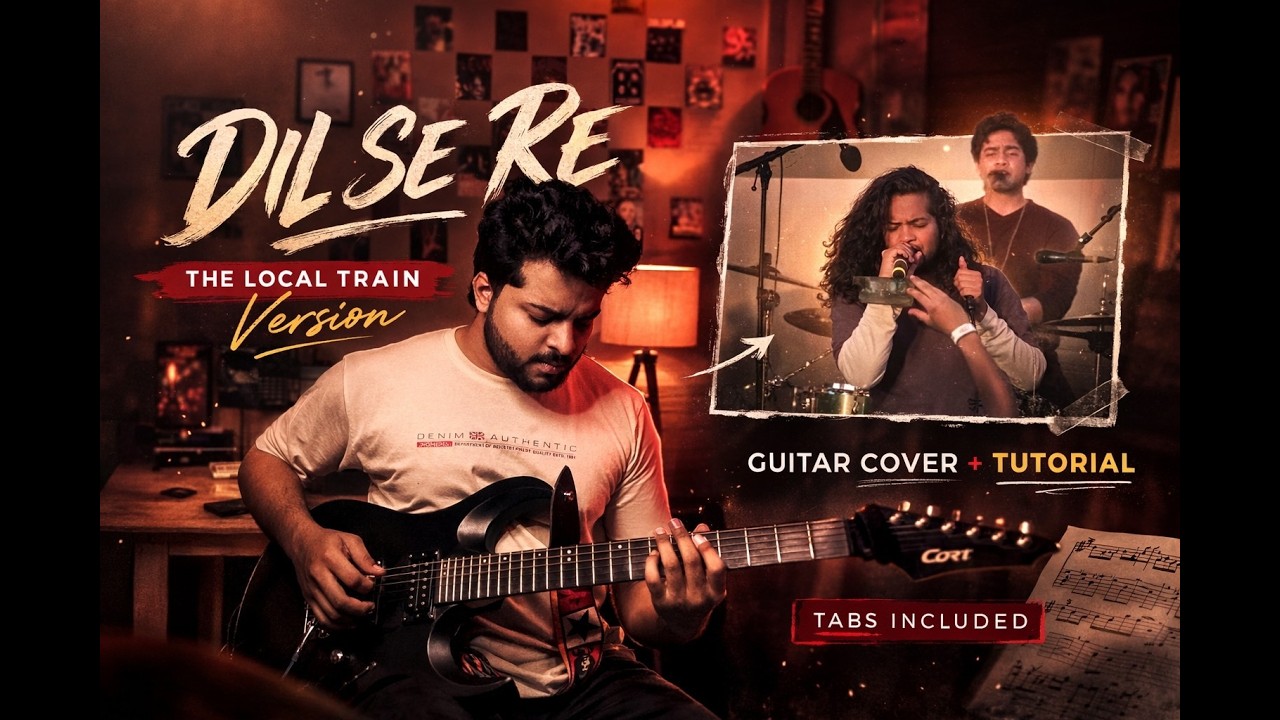 Dil Se Re – The Local Train Version | Electric Guitar Cover with Tabs + Tutorial