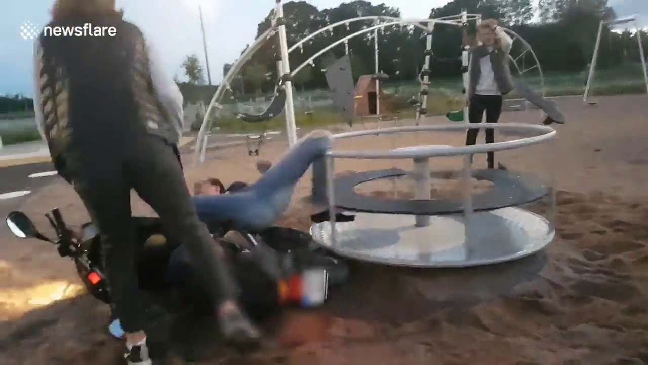 This is why you shouldn't use a moped to power a roundabout!