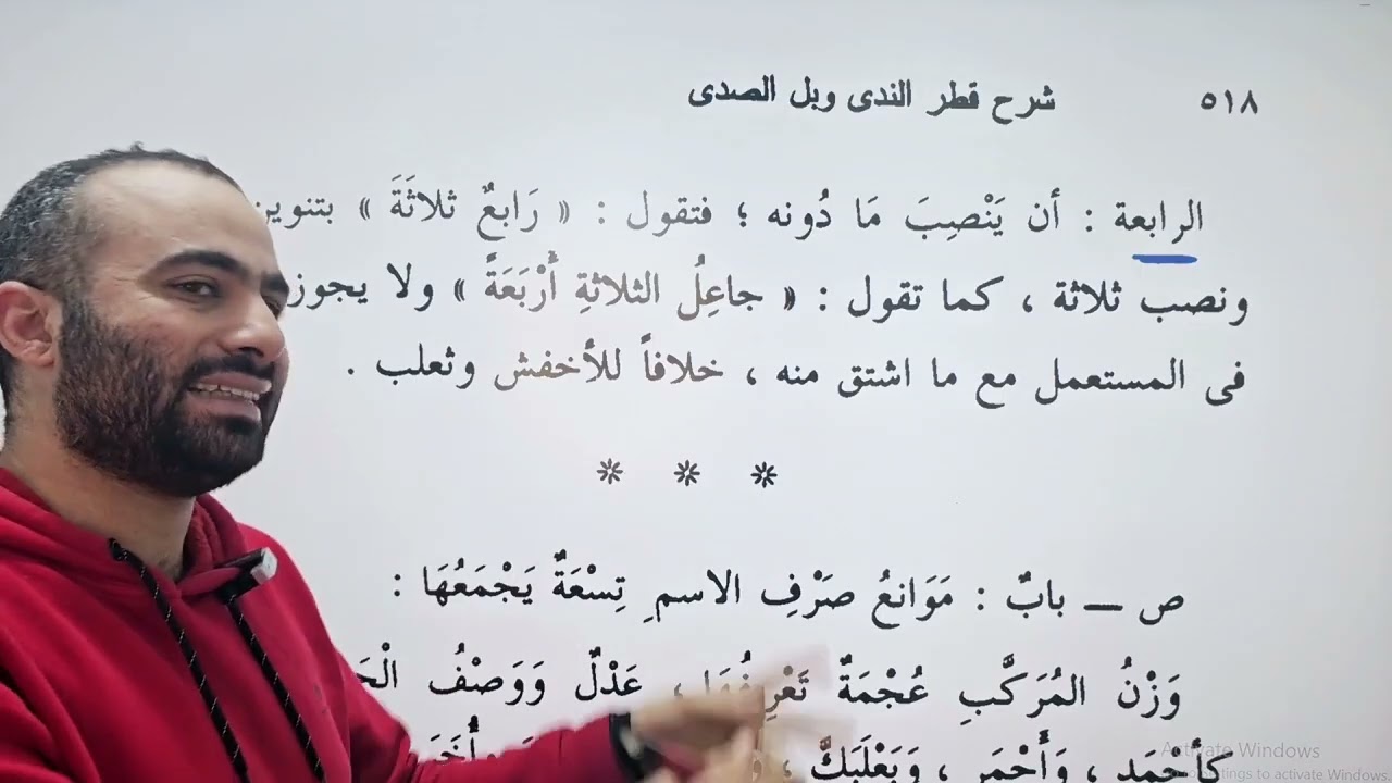 26- العدد والممنوع من الصرف من شرح قطر الندى وبل الصدى لابن هشام