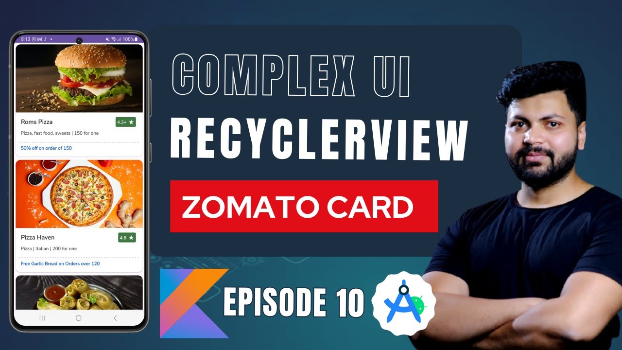 Recycler in Android kotlin | zomato Food List UI - Part-3