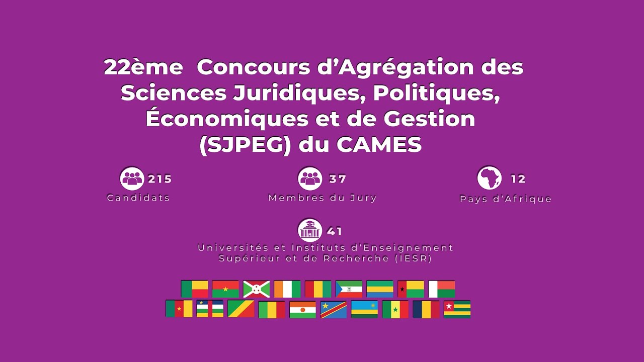 22-й конкурсный экзамен CAMES на профессорские должности в области юридических, политических, эко...