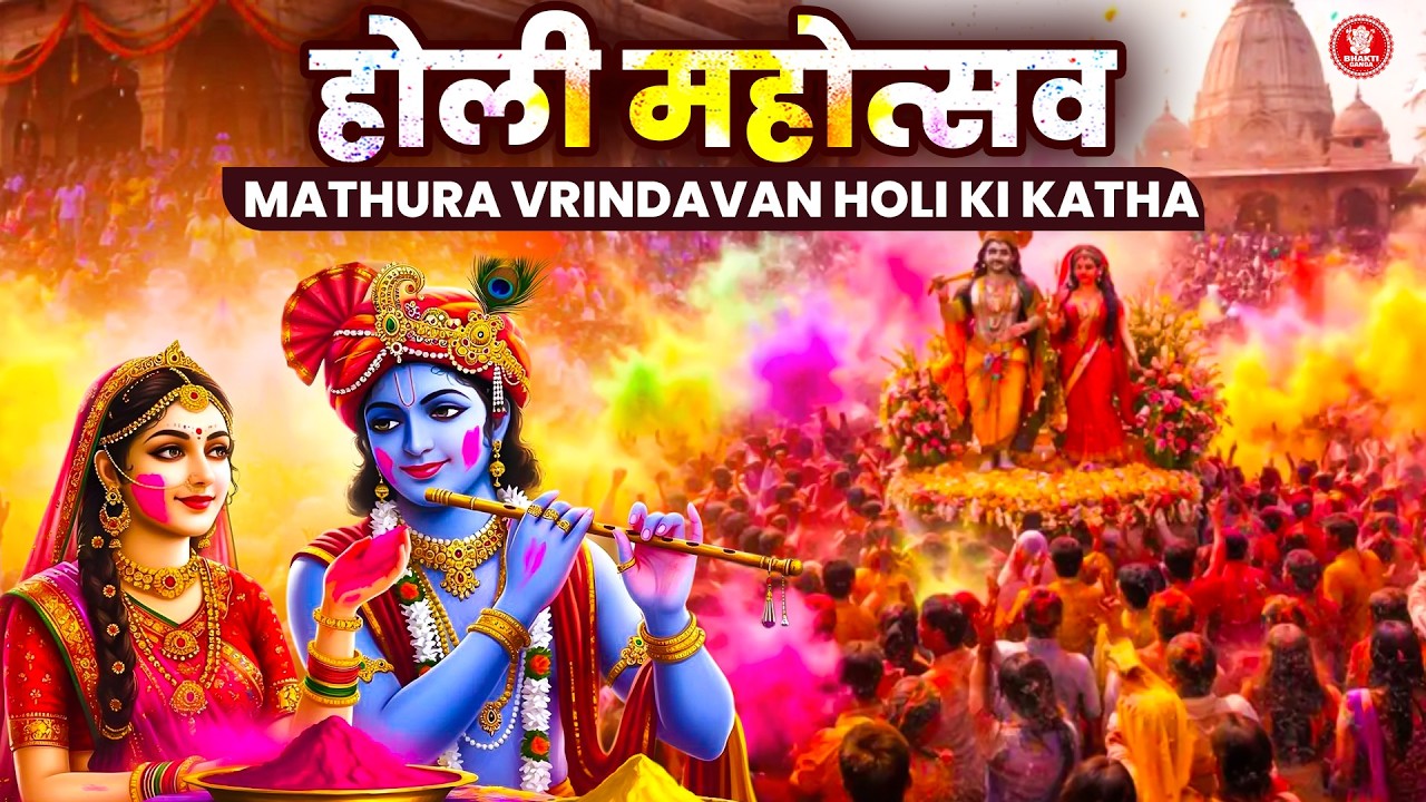 होली महोत्सव: Mathura Vrindavan Holi ki Katha | Vrindavan ki Holi Katha बरसाने की लट्ठमार होली