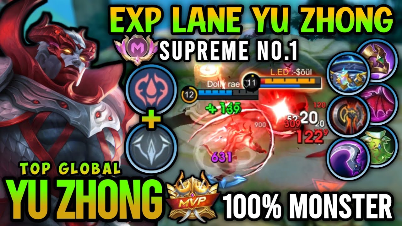 Supreme No.1 Yu Zhong!! Top Global Yu Zhong Best Build And Emblem 2025 - Mobile Legends