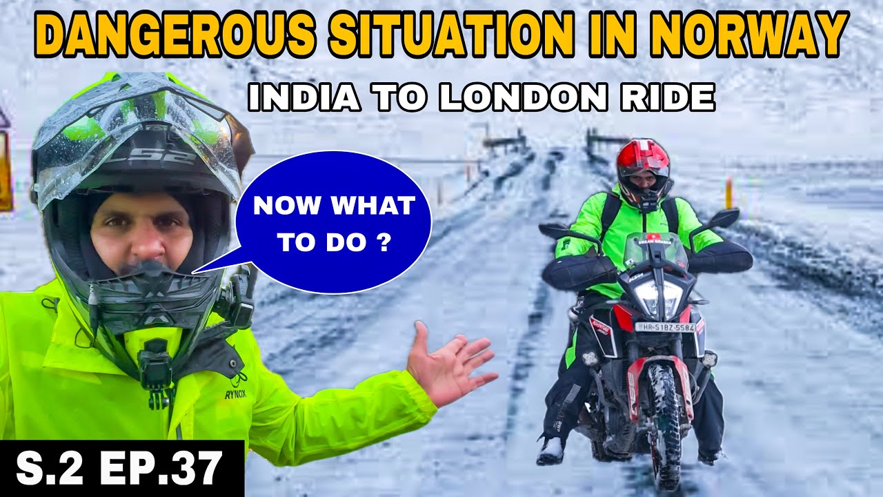 Never Ride your motorcycle in Norway during Winters 🥶  India to Norway & London Ride | S.2 Ep. 37