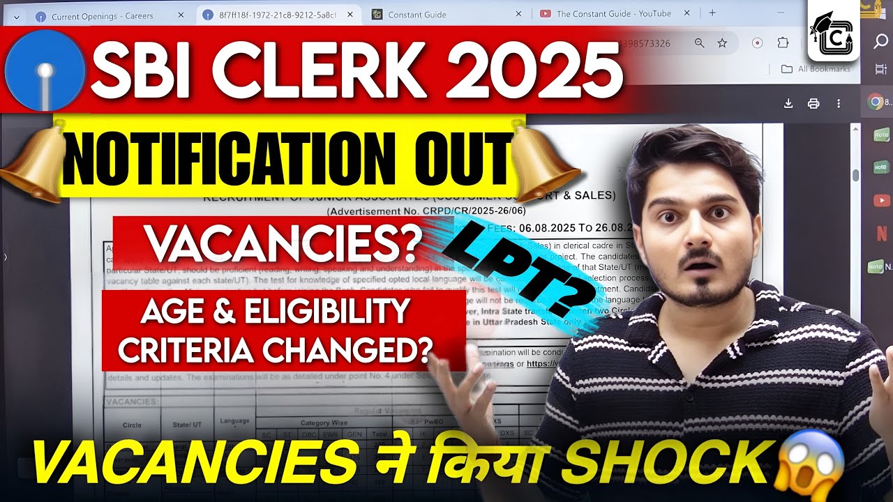 SBI Clerk Notification 2025 | SBI Clerk Exam Date 2025 | Major Changes in Vacancy, Age, Salary