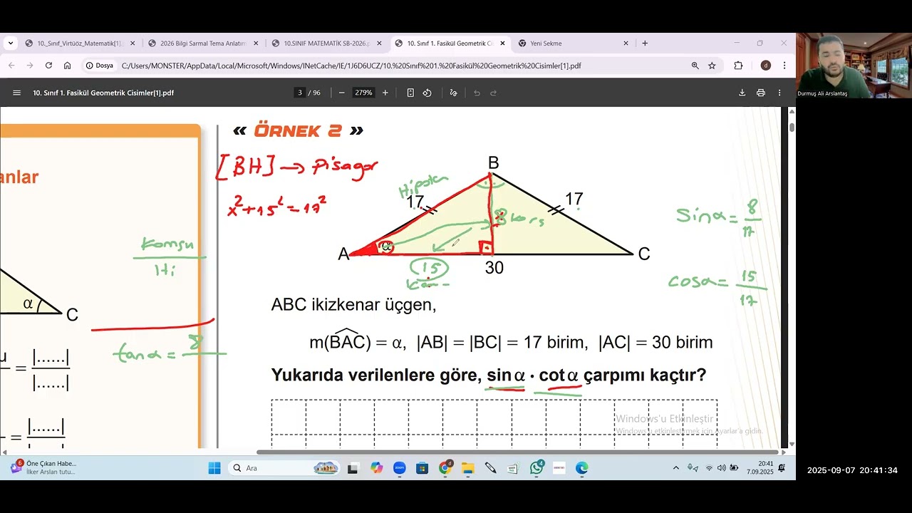 3. DERS  10. SINIF YENİ MÜFREDAT TRİGONOMETRİ SORU ÇÖZÜMÜ