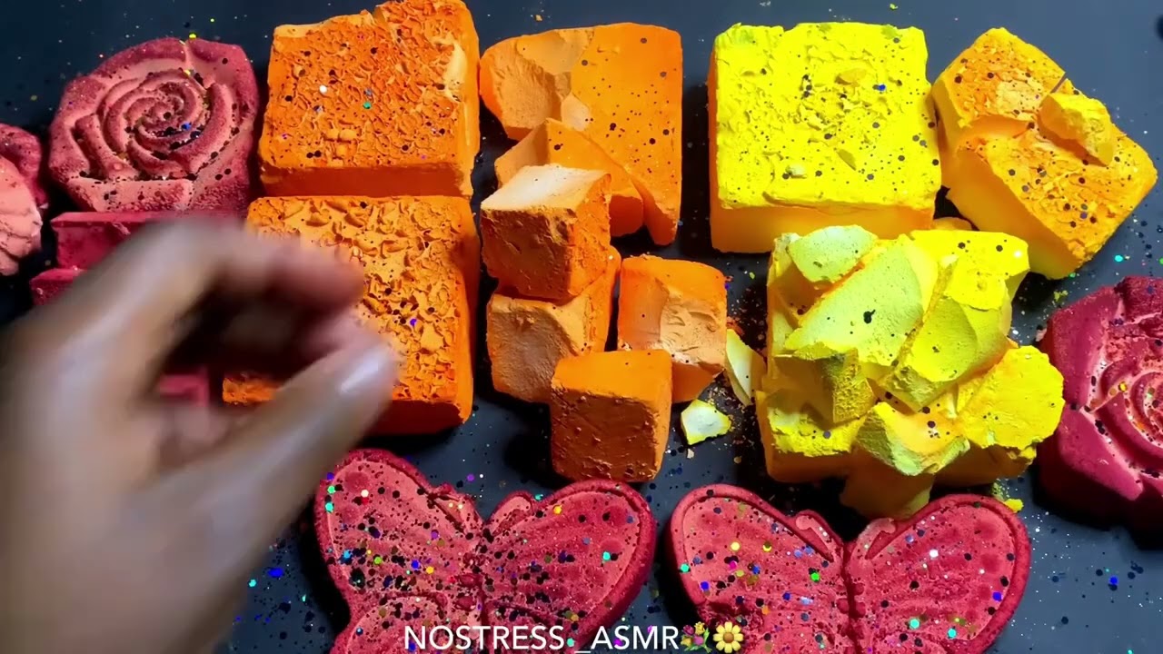 ASMR| Orange and yellow dyed gymchalk 🤩