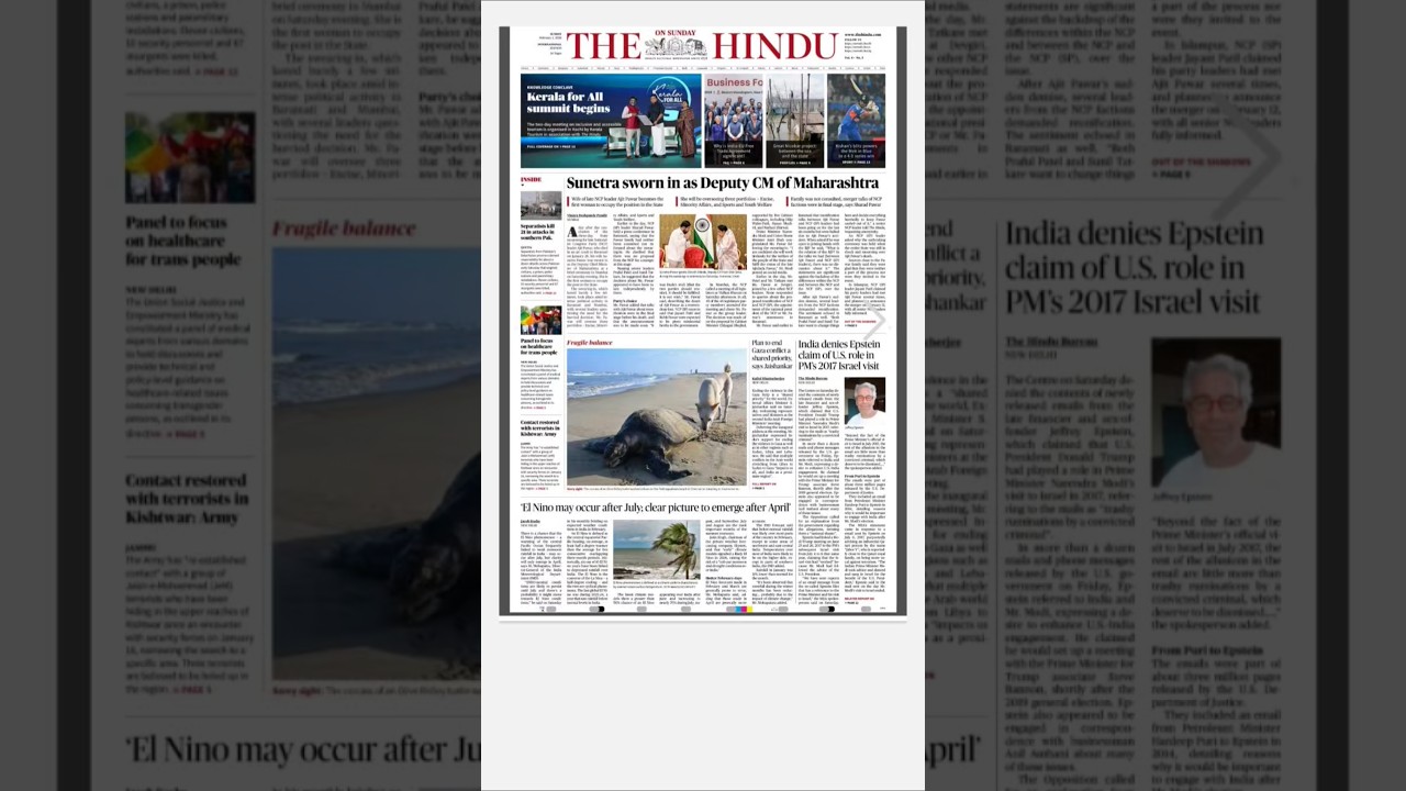 1 February 2026 | The Hindu Newspaper/epaper First Page Headlines