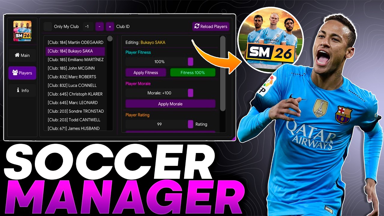 MOD MENU SOCCER MANAGER 2026 | v3.3.4 | UNLIMITED MONEY FITNESS, MANAGER LEVEL UP, EDIT ALL PLAYERS
