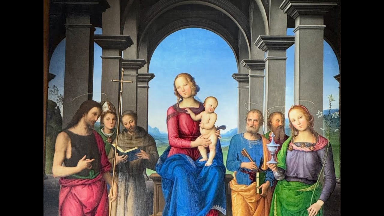PERUGINO Pala di Durante (Pala di Fano) Santa Maria Nuova in San Lazzaro  prima e dopo il restauro