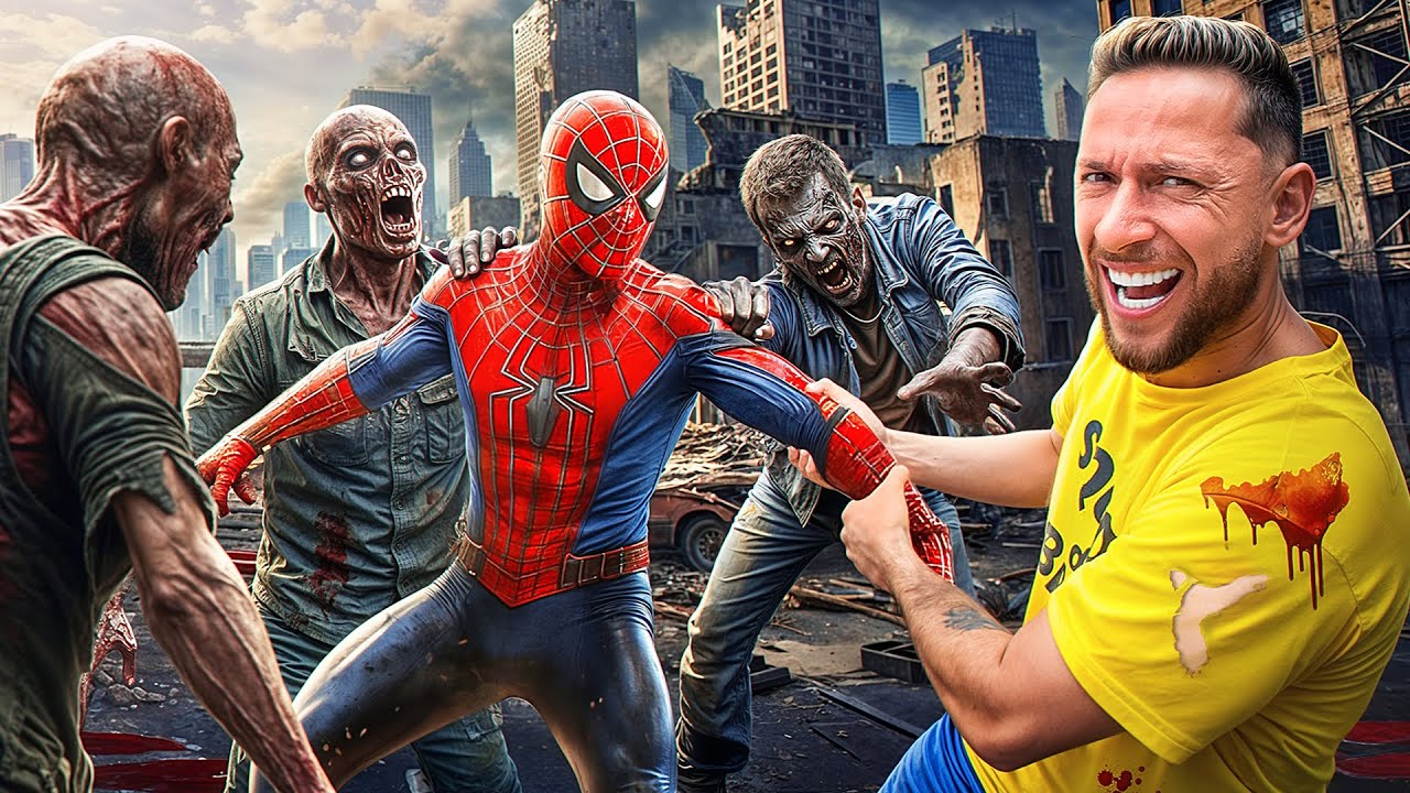24 HORAS SOBREVIVENDO A ATAQUES ZUMBIS * O homem aranha virou um zumbi