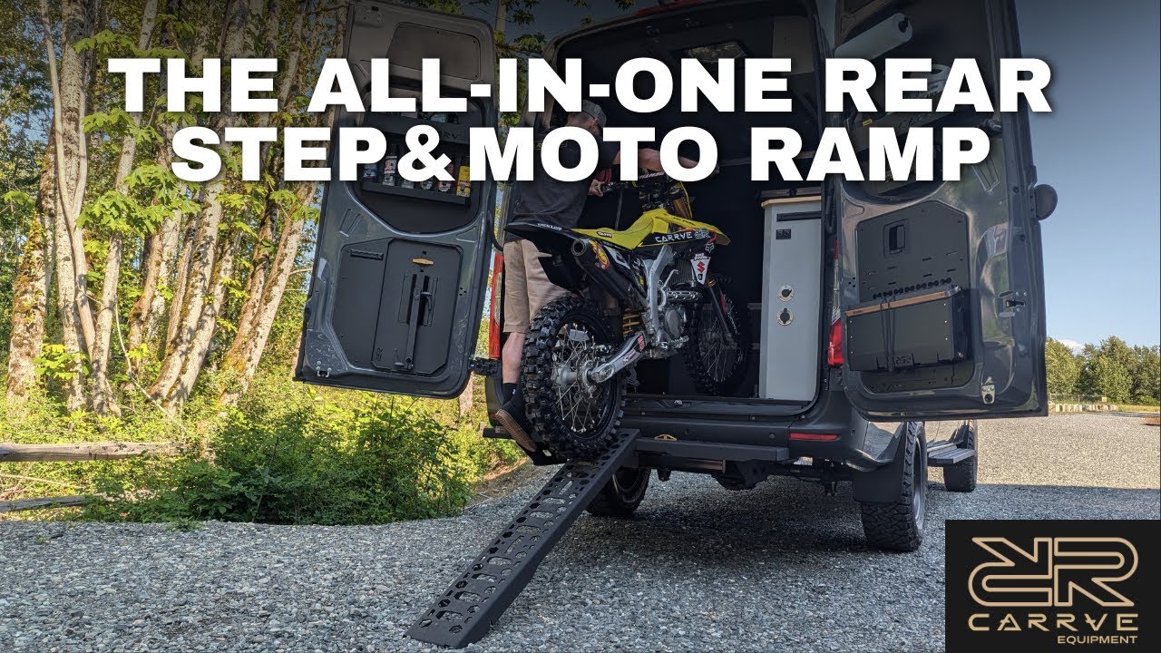Carrve MotoStep: All-in-One Rear Step + Motorcycle/Dirt Bike Ramp for Your Sprinter Van