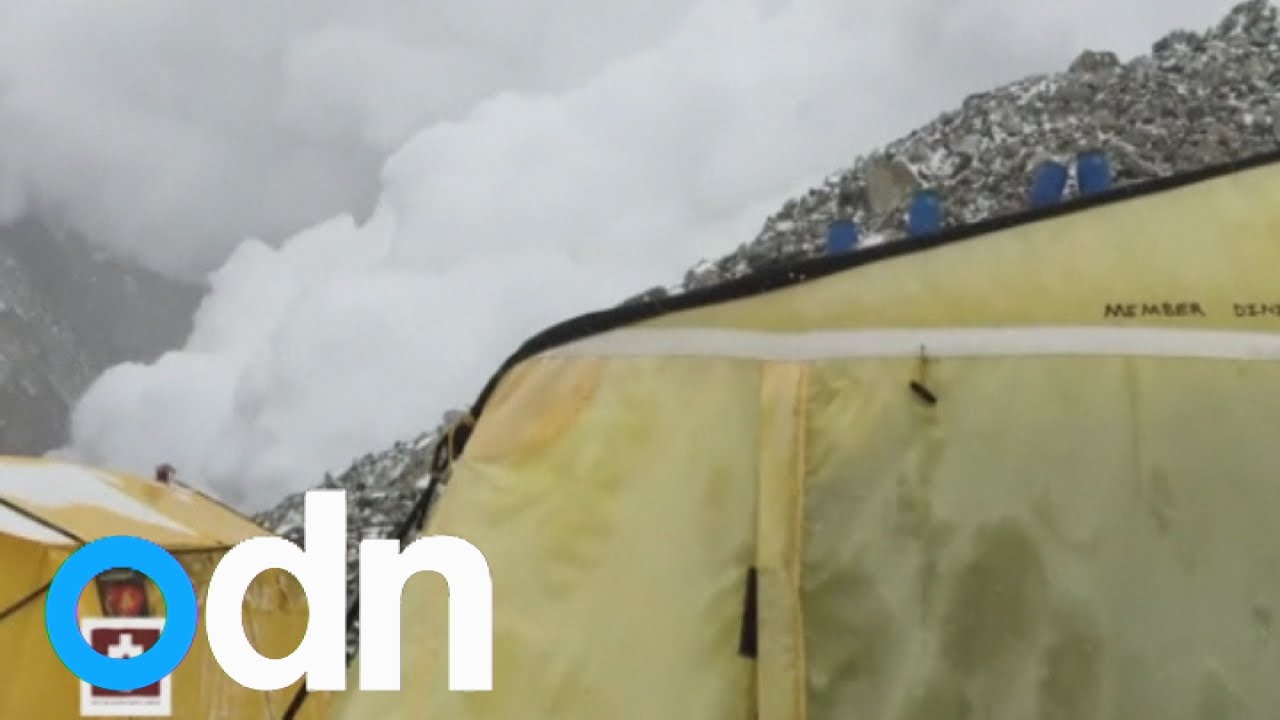 Dramatic video shows moment of Everest base camp avalanche