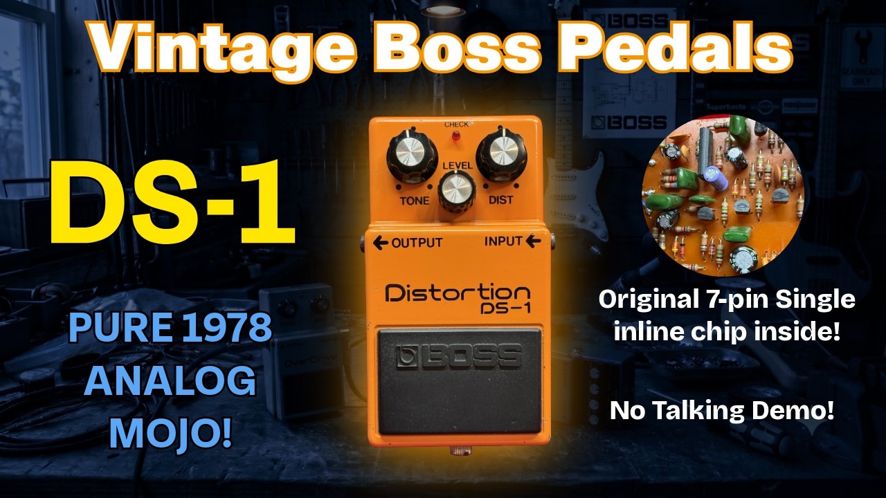 Boss DS-1 Distortion vintage pedal demo and PCB view