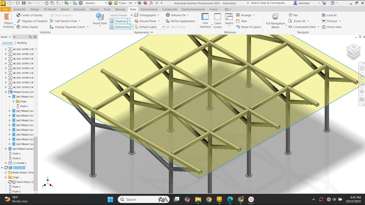 How to Model a Steel Roof Structure with Frame Generator in Autodesk Inventor