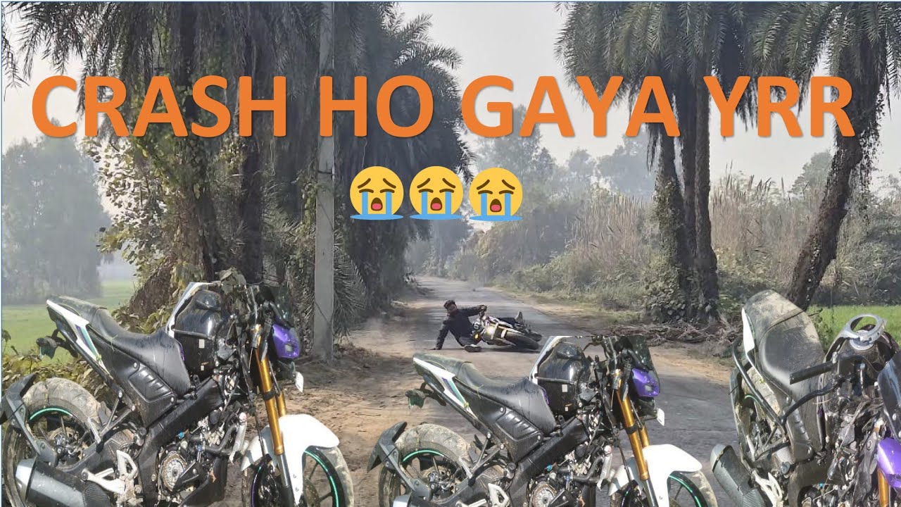 ￼ Drifting karte hue Crash ho gya 😭😭😭 watch till end  @gautamMT07 #wheelie #drift #crash #mt15riders